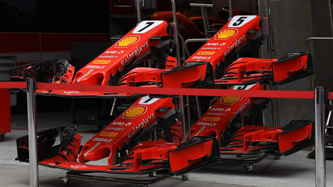 Ferrari SF-71H nose and front wings at Formula One World Championship, Rd3, Chinese Grand Prix, Preparations, Shanghai, China, Thursday 12 April 2018. © Mark Sutton/Sutton Images