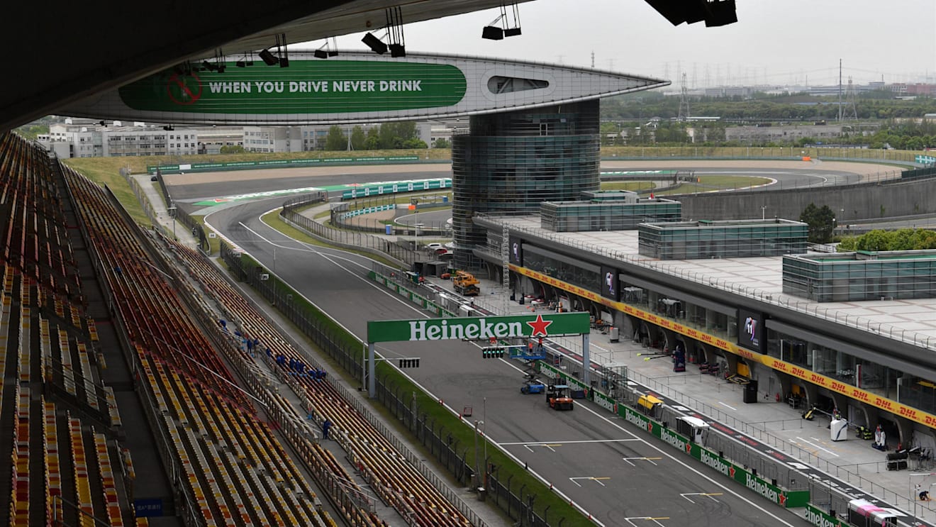Main straight and pit lane at Formula One World Championship, Rd3, Chinese Grand Prix, Preparations, Shanghai, China, Thursday 12 April 2018. © Mark Sutton/Sutton Images