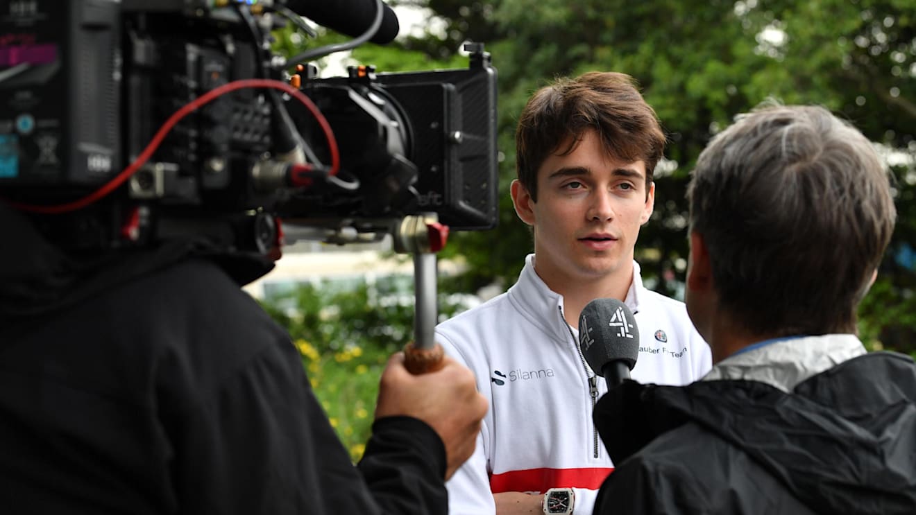 Charles Leclerc (MON) Alfa Romeo Sauber F1 Team talks with the media at Formula One World Championship, Rd3, Chinese Grand Prix, Preparations, Shanghai, China, Thursday 12 April 2018. © Mark Sutton/Sutton Images