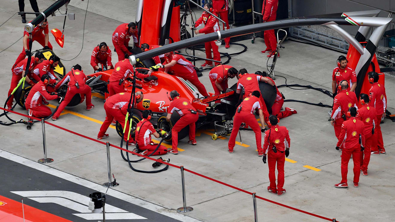 Ferrari practice pit stops at Formula One World Championship, Rd3, Chinese Grand Prix, Preparations, Shanghai, China, Thursday 12 April 2018. © Jerry Andre/Sutton Images