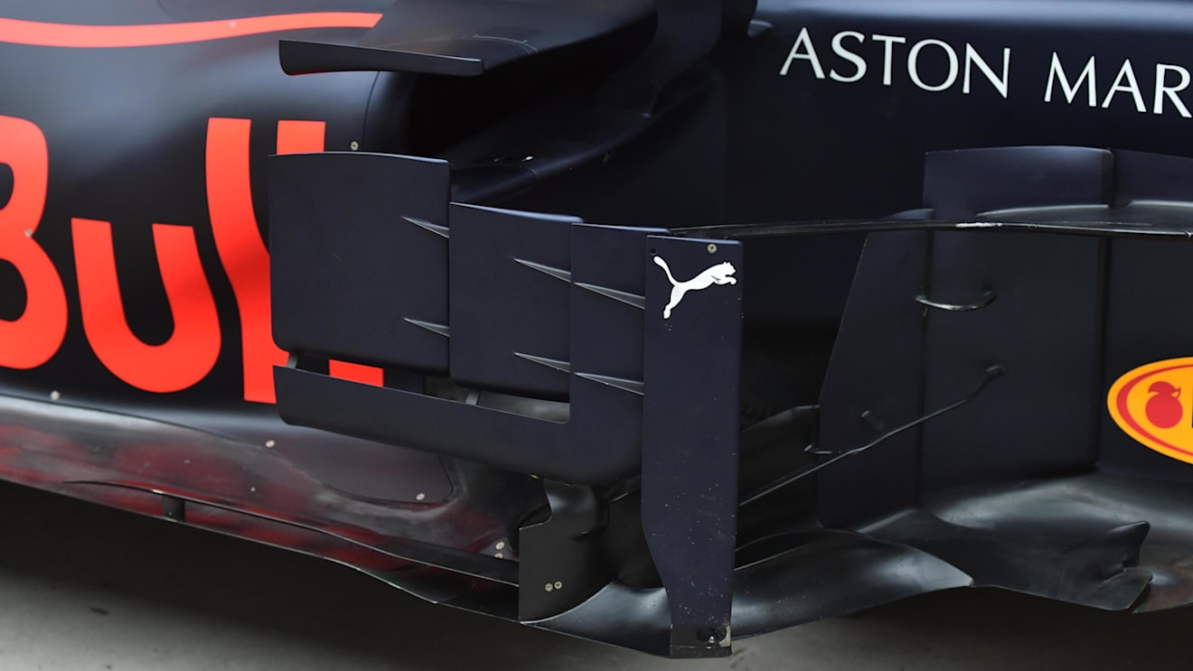 Red Bull Racing RB14 barge board detail at Formula One World Championship, Rd3, Chinese Grand Prix, Preparations, Shanghai, China, Thursday 12 April 2018. © Simon Galloway/Sutton Images