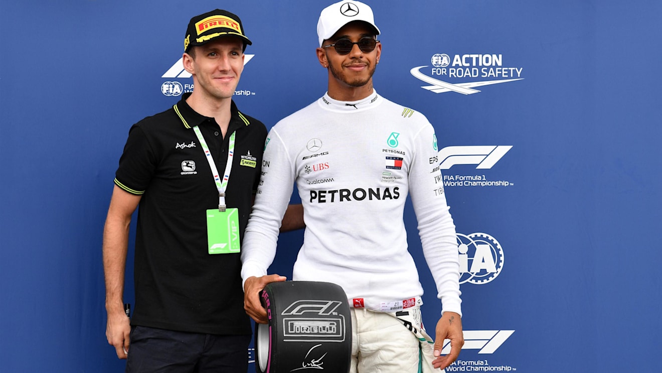 Lewis Hamilton (GBR) Mercedes-AMG F1 with the Pirelli Pole Position Award at Formula One World Championship, Rd8, French Grand Prix, Qualifying, Paul Ricard, France, Saturday 23 June 2018. © Mark Sutton/Sutton Images