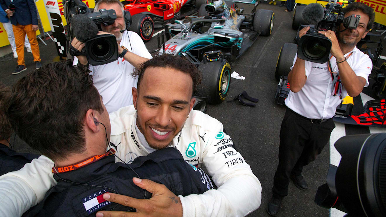 Race winner Lewis Hamilton (GBR) Mercedes-AMG F1 celebrates in parc ferme at Formula One World Championship, Rd8, French Grand Prix, Race, Paul Ricard, France, Sunday 24 June 2018. © Manuel Goria/Sutton Images