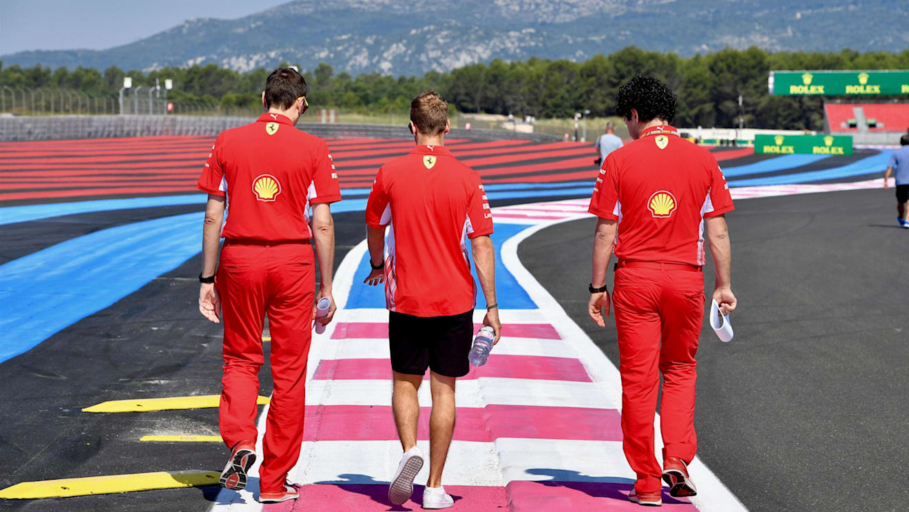 Sebastian Vettel (GER) Ferrari walks the track at Formula One World Championship, Rd8, French Grand Prix, Preparations, Paul Ricard, France, Thursday 21 June 2018. © Jerry Andre/Sutton Images