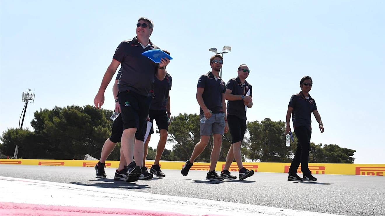 Romain Grosjean (FRA) Haas F1 walks the track at Formula One World Championship, Rd8, French Grand Prix, Preparations, Paul Ricard, France, Thursday 21 June 2018. © Mark Sutton/Sutton Images