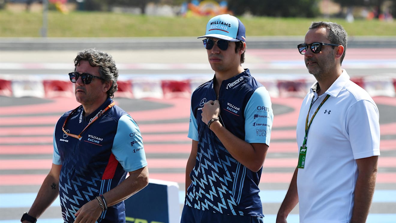 Lance Stroll (CDN) Williams walks the trackj with Luca Baldisserri (ITA) Williams Race Engineer at Formula One World Championship, Rd8, French Grand Prix, Preparations, Paul Ricard, France, Thursday 21 June 2018. © Mark Sutton/Sutton Images
