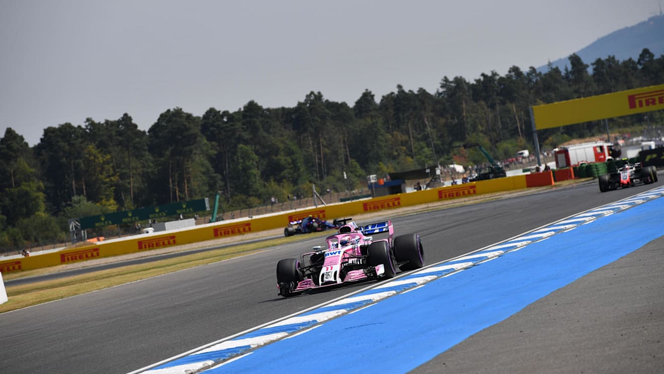 Sergio Perez (MEX) Force India VJM11 at Formula One World Championship, Rd11, German Grand Prix, Practice, Hockenheim, Germany, Friday 20 July 2018. © Jerry Andre/Sutton Images