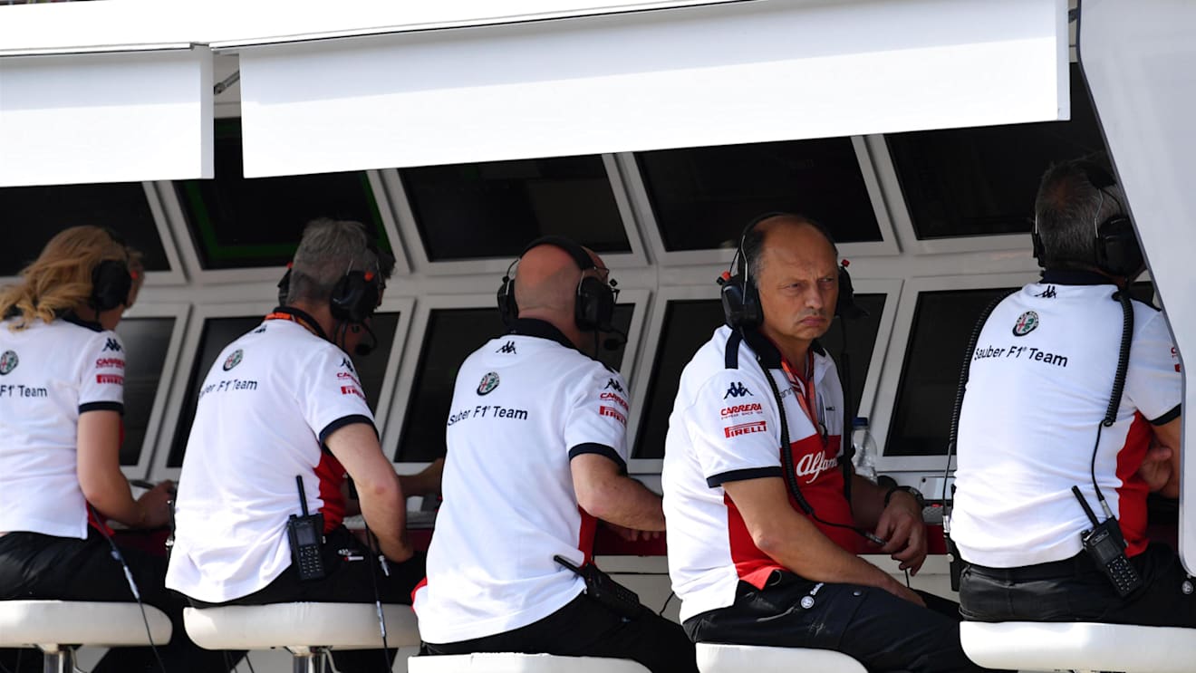 Frederic Vasseur (FRA) Alfa Romeo Sauber F1 Team, Team Principal in the pit wall gantry at Formula One World Championship, Rd11, German Grand Prix, Practice, Hockenheim, Germany, Friday 20 July 2018. © Mark Sutton/Sutton Images