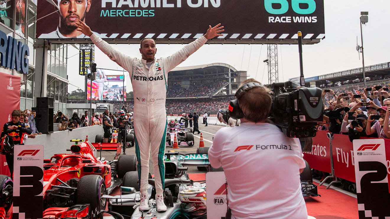 Lewis Hamilton (GBR) Mercedes-AMG F1 celebrates in parc ferme at Formula One World Championship, Rd11, German Grand Prix, Race, Hockenheim, Germany, Sunday 22 July 2018. © Manuel Goria/Sutton Images