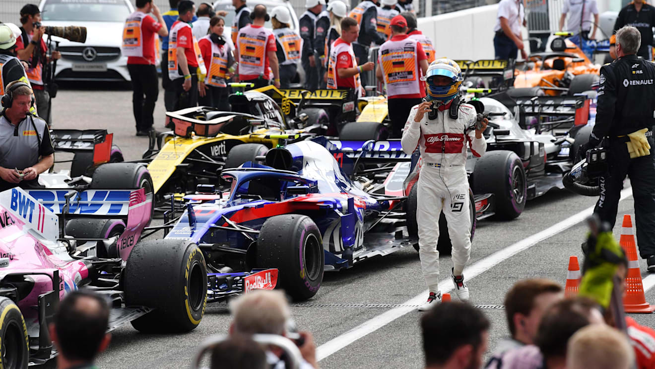 Marcus Ericsson (SWE) Alfa Romeo Sauber F1 Team in parc ferme at Formula One World Championship, Rd11, German Grand Prix, Race, Hockenheim, Germany, Sunday 22 July 2018. © Mark Sutton/Sutton Images