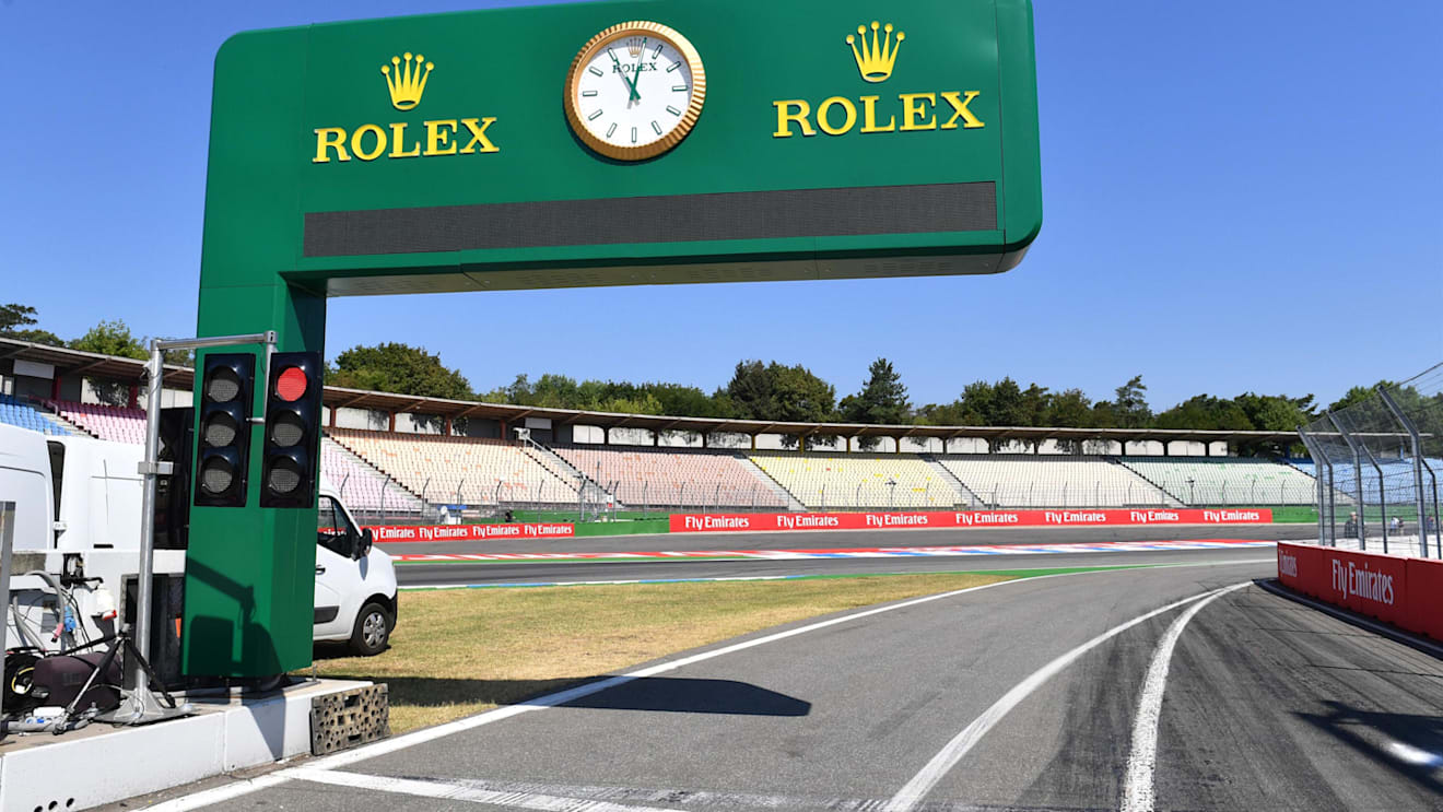 Rolex signage and clock at pit lane exit at Formula One World Championship, Rd11, German Grand Prix, Preparations, Hockenheim, Germany, Thursday 19 July 2018. © Mark Sutton/Sutton Images