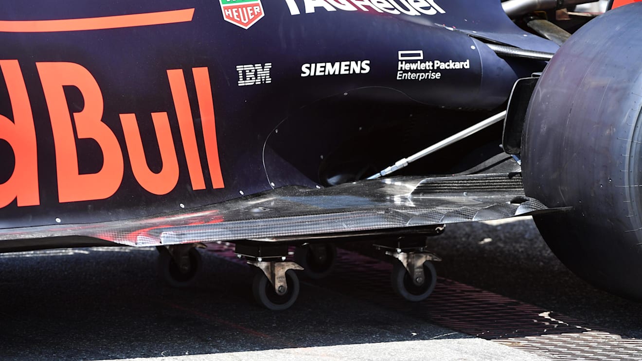 Red Bull Racing RB14 rear floor at Formula One World Championship, Rd11, German Grand Prix, Preparations, Hockenheim, Germany, Thursday 19 July 2018. © Mark Sutton/Sutton Images