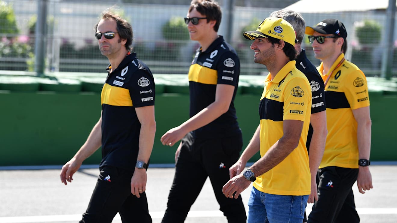 Carlos Sainz jr (ESP) Renault Sport F1 Team walks the track at Formula One World Championship, Rd11, German Grand Prix, Preparations, Hockenheim, Germany, Thursday 19 July 2018. © Mark Sutton/Sutton Images