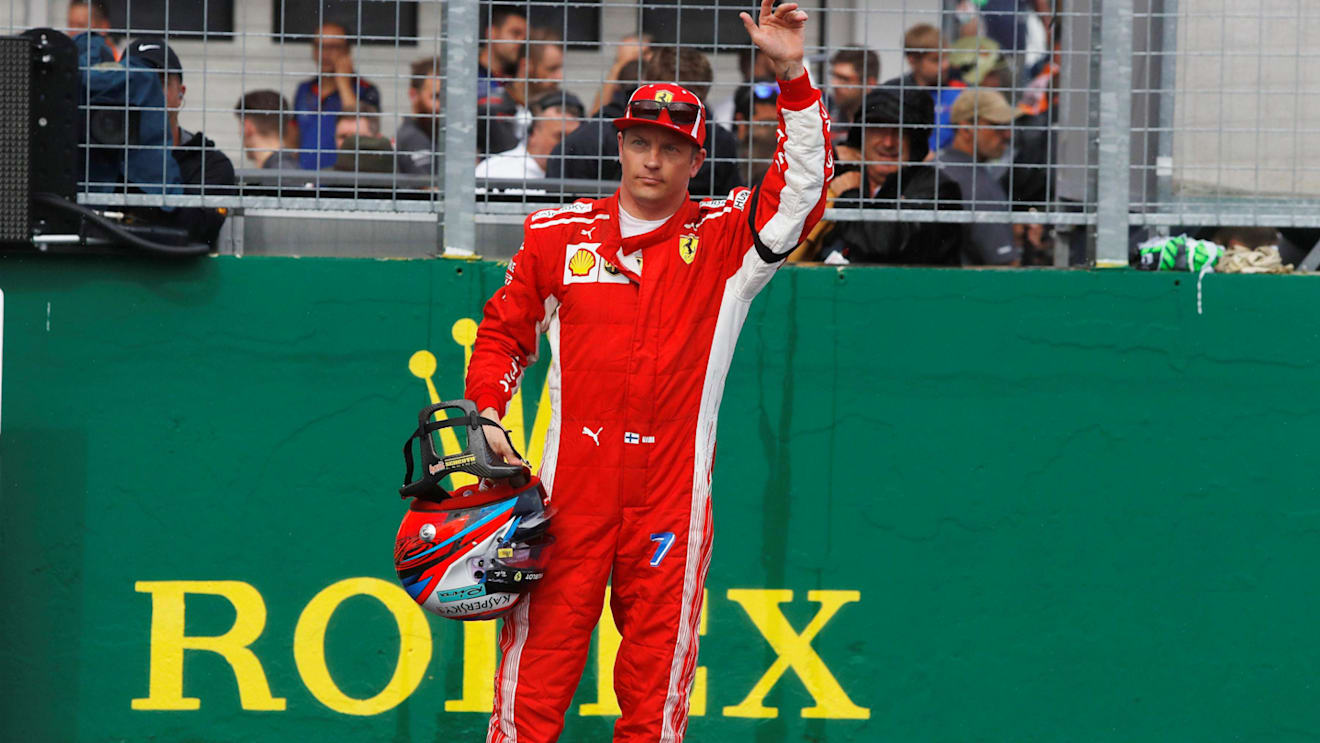 Kimi Raikkonen (FIN) Ferrari celebrates in parc ferme at Formula One World Championship, Rd12, Hungarian Grand Prix, Qualifying, Hungaroring, Hungary, Saturday 28 July 2018. © Manuel Goria/Sutton Images