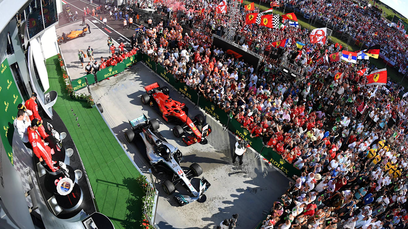 Podium celebrations at Formula One World Championship, Rd12, Hungarian Grand Prix, Race, Hungaroring, Hungary, Sunday 29 July 2018. © Mark Sutton/Sutton Images