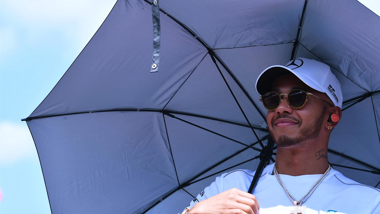 Lewis Hamilton (GBR) Mercedes-AMG F1 on the drivers parade at Formula One World Championship, Rd12, Hungarian Grand Prix, Race, Hungaroring, Hungary, Sunday 29 July 2018. © Mark Sutton/Sutton Images