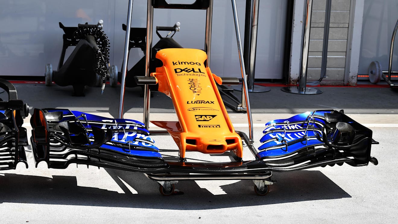 McLaren MCL33 nose and front wing at Formula One World Championship, Rd12, Hungarian Grand Prix, Preparations, Hungaroring, Hungary, Thursday 26 July 2018. © Mark Sutton/Sutton Images