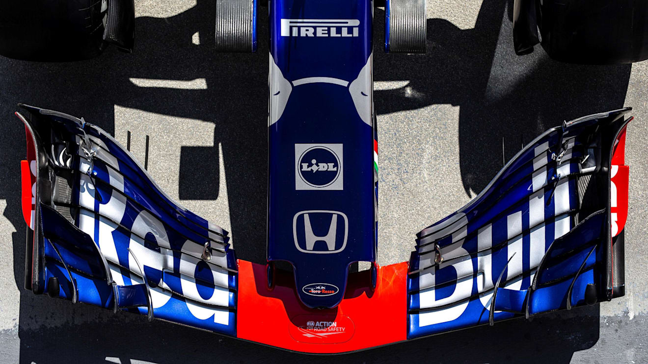 Scuderia Toro Rosso STR13 nose and front wing detail at Formula One World Championship, Rd12, Hungarian Grand Prix, Preparations, Hungaroring, Hungary, Thursday 26 July 2018. © Manuel Goria/Sutton Images