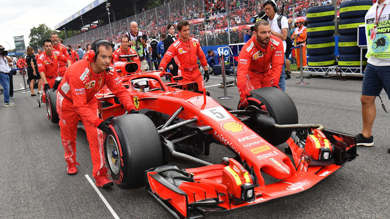 Sebastian Vettel, Ferrari SF71H on the grid at Formula One World Championship, Rd14, Italian Grand Prix, Race, Monza, Italy, Sunday 2 September 2018. © Jerry Andre/Sutton Images