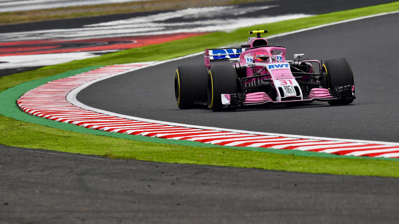 Esteban Ocon, Racing Point Force India VJM11 at Formula One World Championship, Rd17, Japanese Grand Prix, Practice, Suzuka, Japan, Friday 5 October 2018.