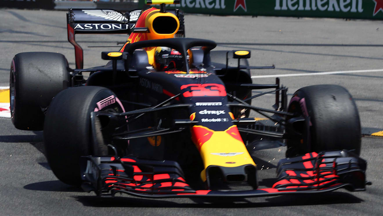 Max Verstappen (NED) Red Bull Racing RB14 hits the barrier and crashes in Fp3 at Formula One World Championship, Rd6, Monaco Grand Prix, Qualifying, Monte-Carlo, Monaco, Saturday 26 May 2018. © Jerry Andre/Sutton Images
