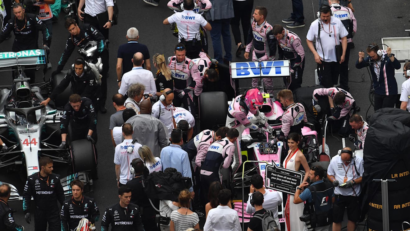 Esteban Ocon (FRA) Force India F1 on the grid at Formula One World Championship, Rd6, Monaco Grand Prix, Race, Monte-Carlo, Monaco, Sunday 27 May 2018. © Jerry Andre/Sutton Images