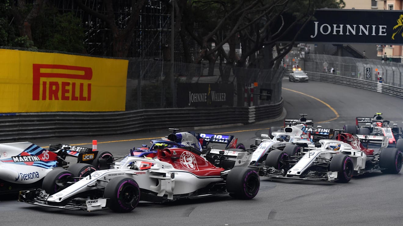 Charles Leclerc (MON) Alfa Romeo Sauber C37 at the start of the race at Formula One World Championship, Rd6, Monaco Grand Prix, Race, Monte-Carlo, Monaco, Sunday 27 May 2018. © Mark Sutton/Sutton Images