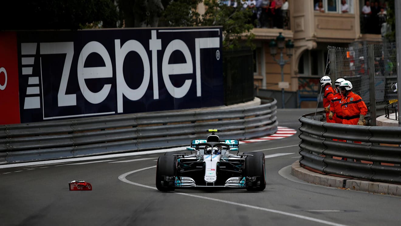 Valtteri Bottas (FIN) Mercedes-AMG F1 W09 EQ Power+ passes debris at Formula One World Championship, Rd6, Monaco Grand Prix, Race, Monte-Carlo, Monaco, Sunday 27 May 2018. © Manuel Goria/Sutton Images