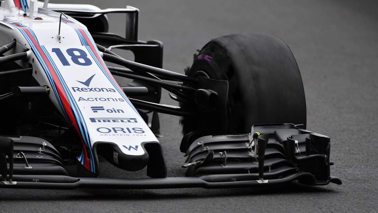 Lance Stroll (CDN) Williams FW41 with puncture on lap one at Formula One World Championship, Rd6, Monaco Grand Prix, Race, Monte-Carlo, Monaco, Sunday 27 May 2018. © Mark Sutton/Sutton Images