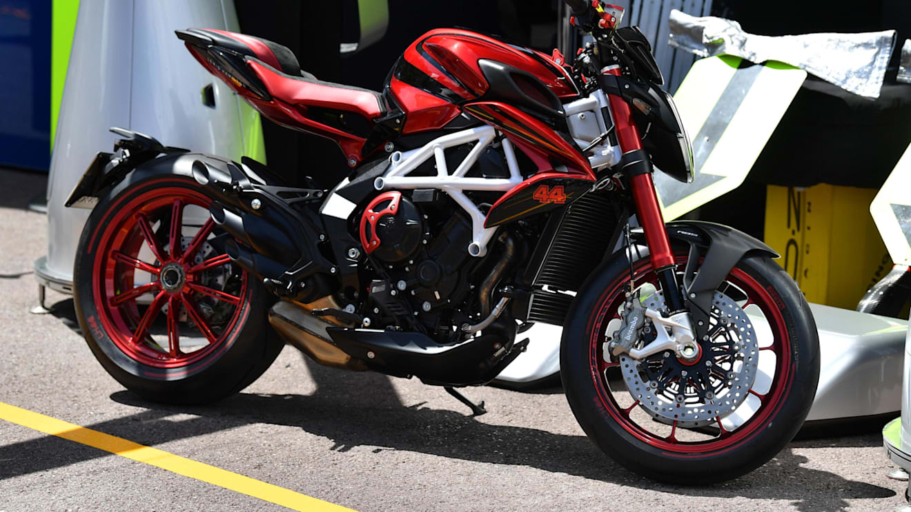 Lewis Hamilton (GBR) Mercedes-AMG F1 MV Agusta motorbike at Formula One World Championship, Rd6, Monaco Grand Prix, Preparations, Monte-Carlo, Monaco, Wednesday 23 May 2018. © Mark Sutton/Sutton Images