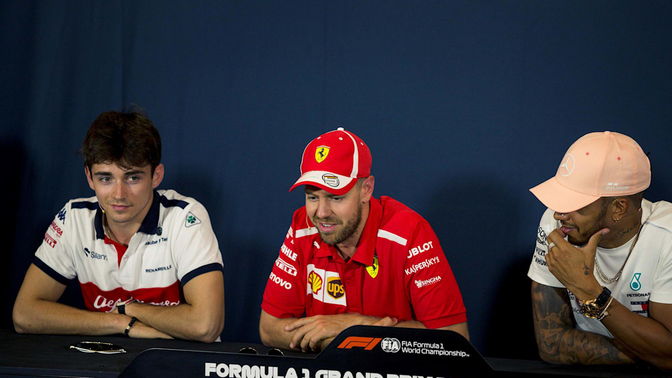 Leclerc (MON) Alfa Romeo Sauber F1 Team, Vettel (GER) Ferrari and Hamilton (GBR) Mercedes-AMG F1 at Formula One World Championship, Rd6, Monaco Grand Prix, Preparations, Monte-Carlo, Monaco, Wednesday 23 May 2018. © Manuel Goria/Sutton Images