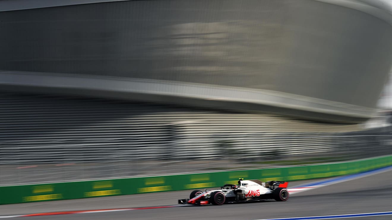 Kevin Magnussen, Haas F1 Team VF-18 at Formula One World Championship, Rd16, Russian Grand Prix, Practice, Sochi Autodrom, Sochi, Krasnodar Krai, Russia, Friday 28 September 2018.