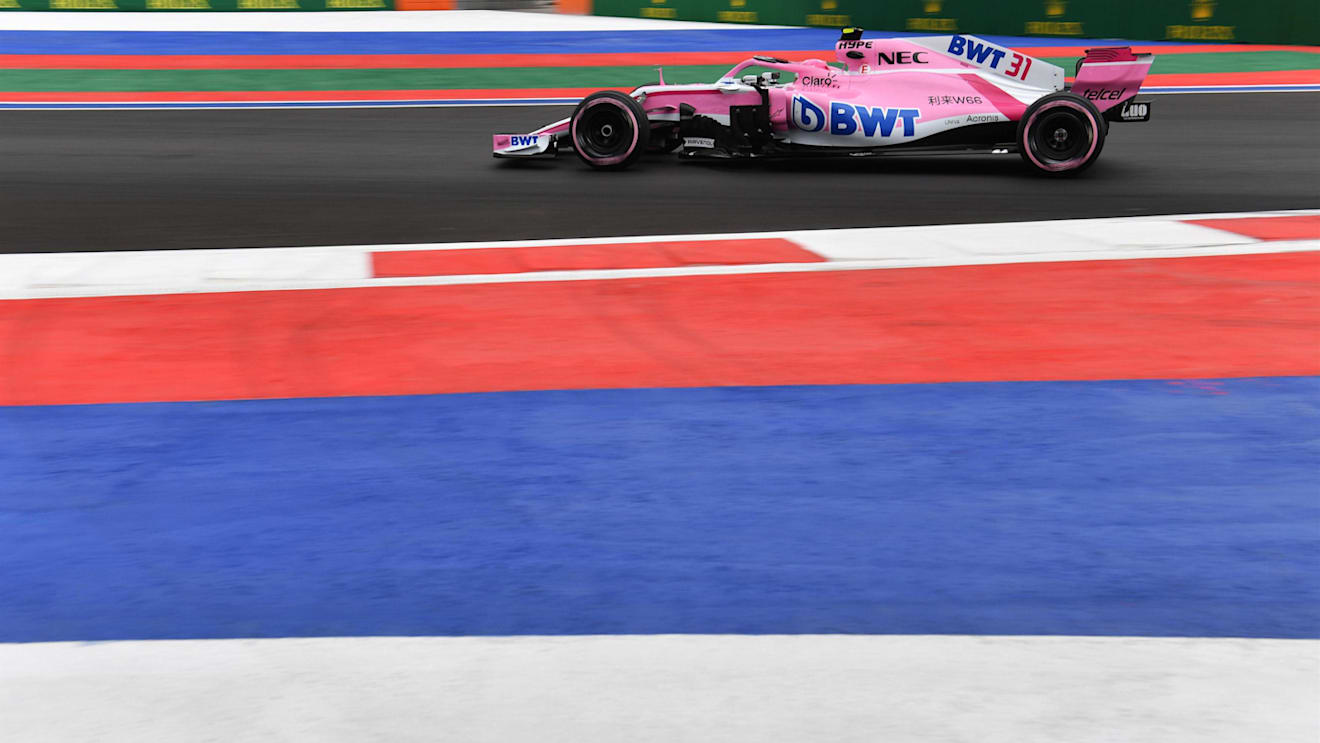 Esteban Ocon, Racing Point Force India VJM11 at Formula One World Championship, Rd16, Russian Grand Prix, Practice, Sochi Autodrom, Sochi, Krasnodar Krai, Russia, Friday 28 September 2018.