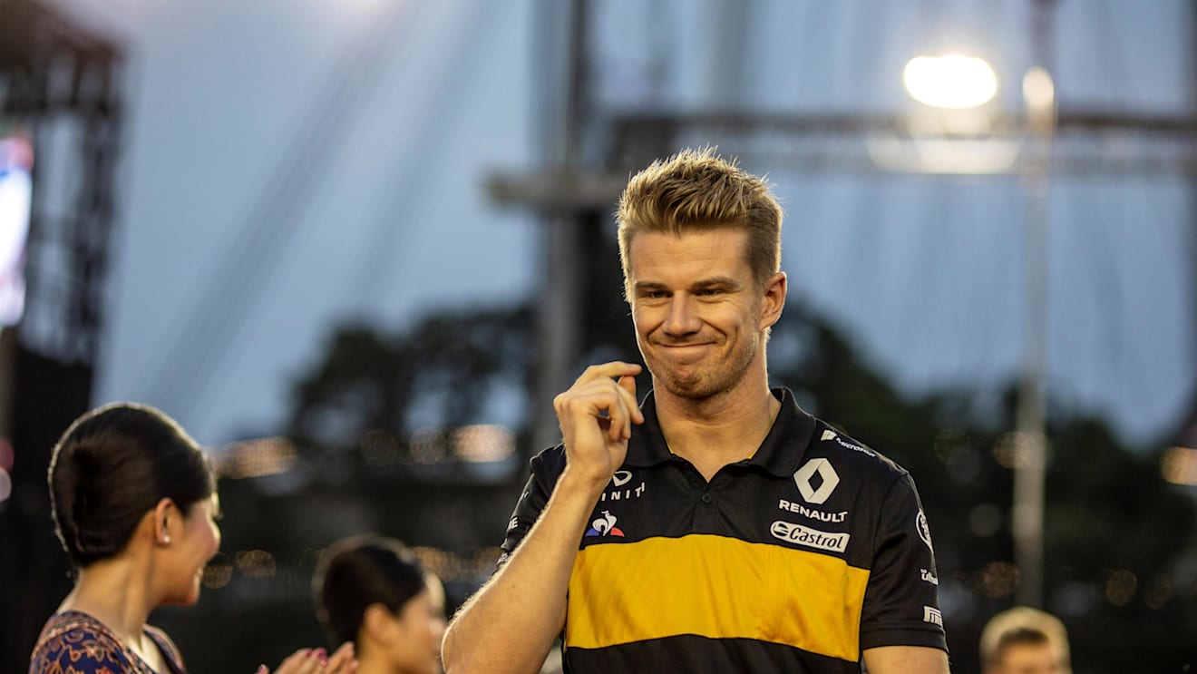 Nico Hulkenberg, Renault Sport F1 Team on the drivers parade at Formula One World Championship, Rd15, Singapore Grand Prix, Race, Marina Bay Circuit, Singapore, Sunday 16 September 2018.