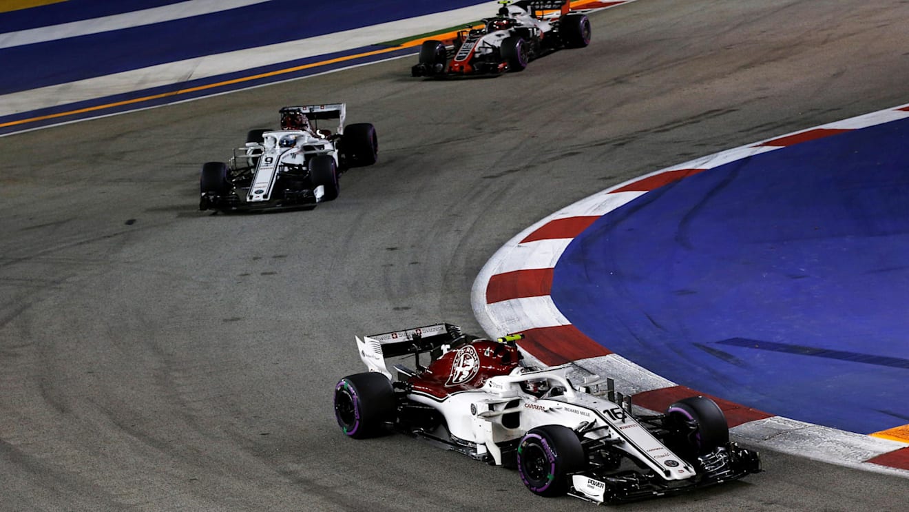 Charles Leclerc, Alfa Romeo Sauber C37 at Formula One World Championship, Rd15, Singapore Grand Prix, Race, Marina Bay Circuit, Singapore, Sunday 16 September 2018.