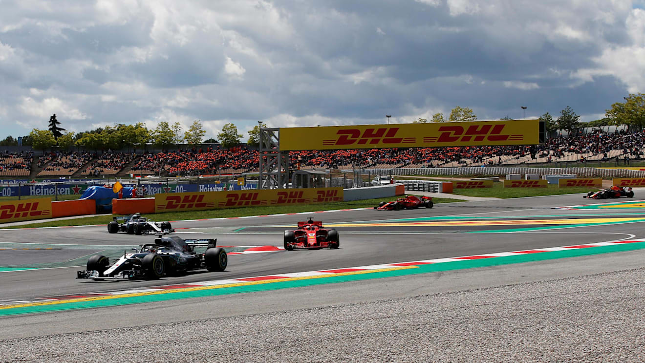Lewis Hamilton (GBR) Mercedes-AMG F1 W09 EQ Power+ leads at the start of the race at Formula One World Championship, Rd5, Spanish Grand Prix, Race, Barcelona, Spain, Sunday 13 May 2018. © Manuel Goria/Sutton Images