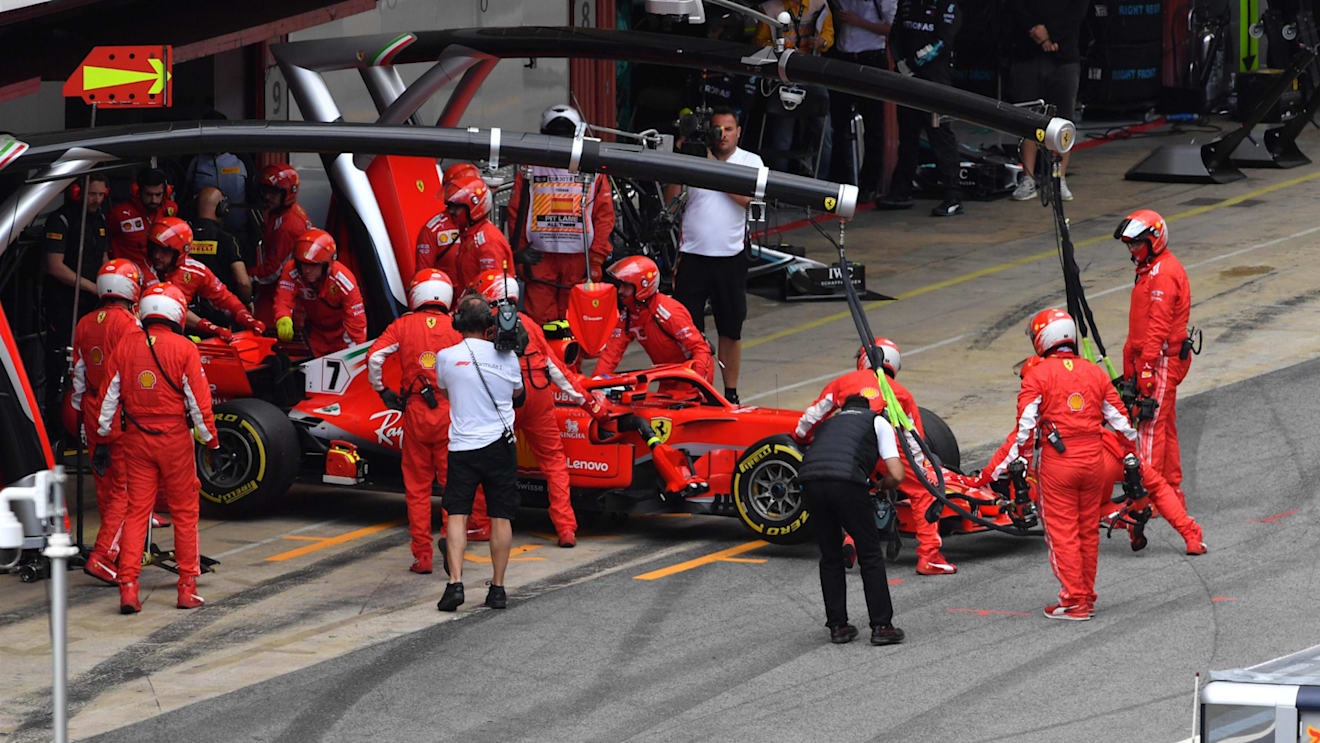 Kimi Raikkonen (FIN) Ferrari SF-71H retires from the race at Formula One World Championship, Rd5, Spanish Grand Prix, Race, Barcelona, Spain, Sunday 13 May 2018. © Jerry Andre/Sutton Images