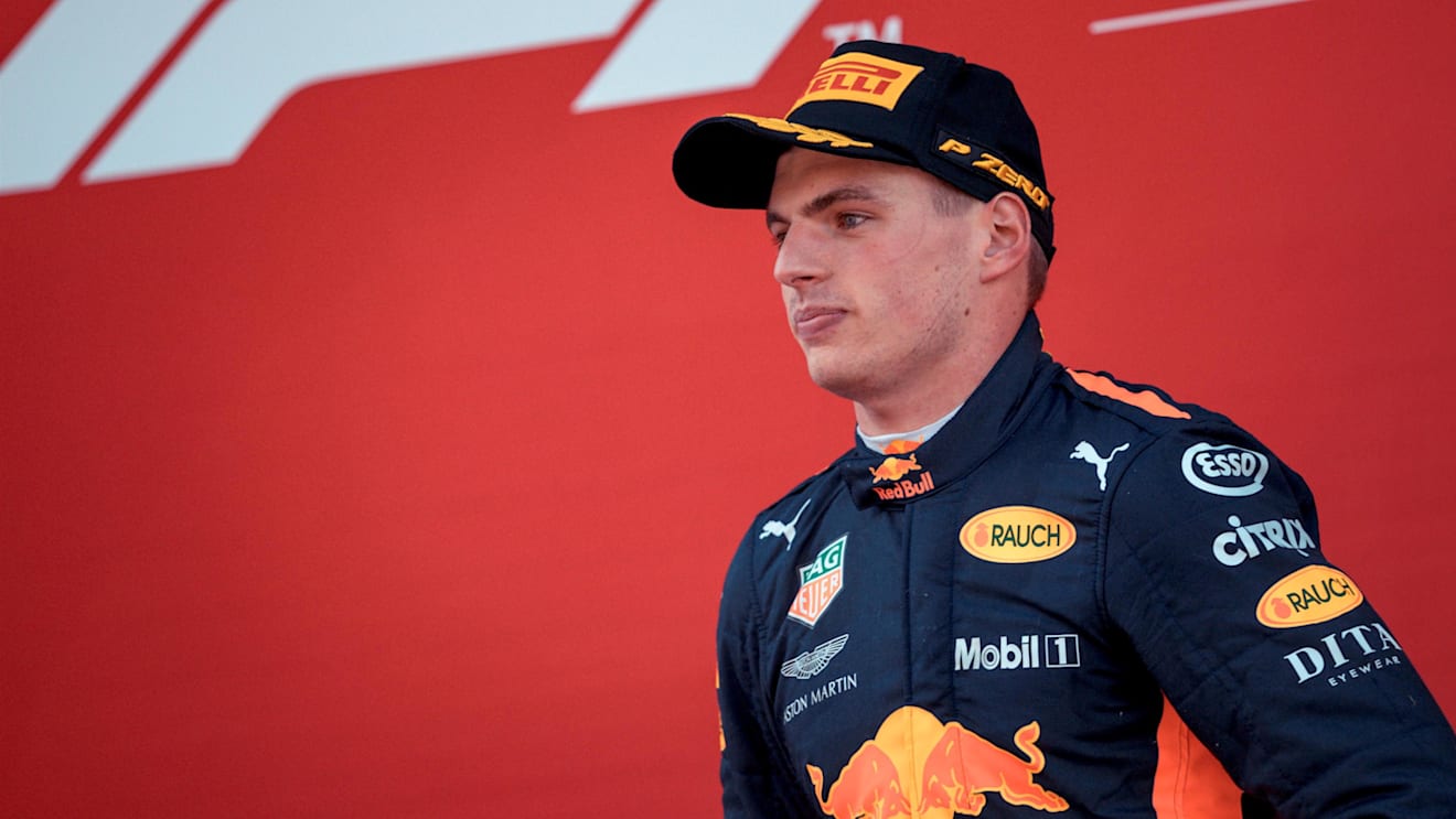 Max Verstappen (NED) Red Bull Racing celebrates on the podium at Formula One World Championship, Rd5, Spanish Grand Prix, Race, Barcelona, Spain, Sunday 13 May 2018. © Manuel Goria/Sutton Images