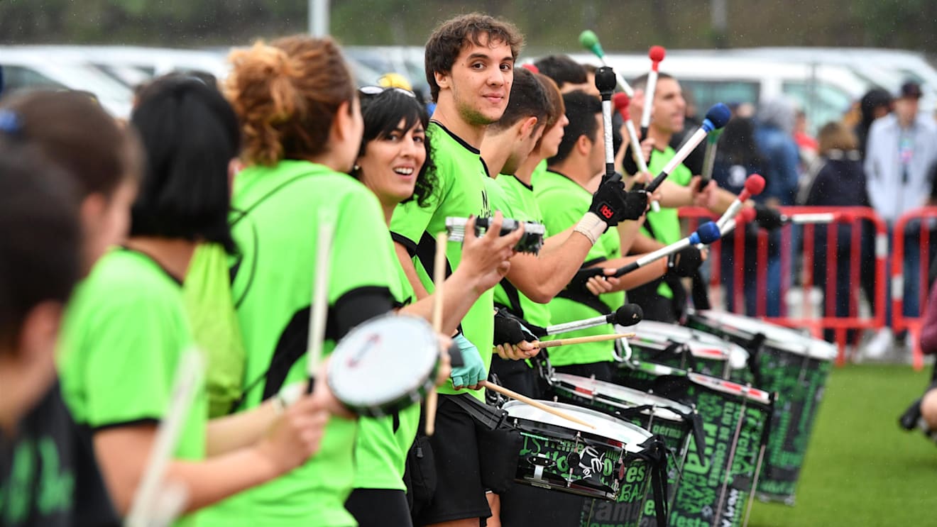 Drummers at Formula One World Championship, Rd5, Spanish Grand Prix, Race, Barcelona, Spain, Sunday 13 May 2018. © Mark Sutton/Sutton Images