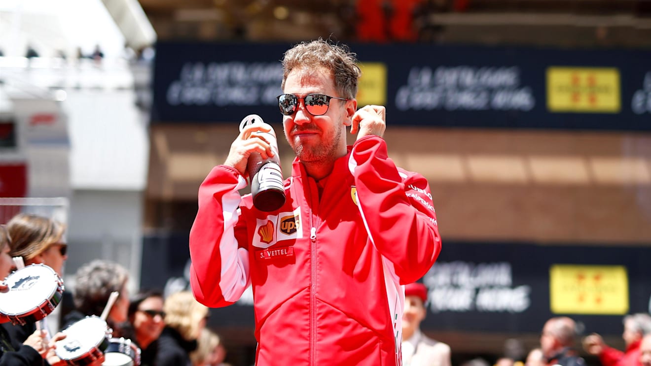 Sebastian Vettel (GER) Ferrari on the drivers parade at Formula One World Championship, Rd5, Spanish Grand Prix, Race, Barcelona, Spain, Sunday 13 May 2018. © Manuel Goria/Sutton Images