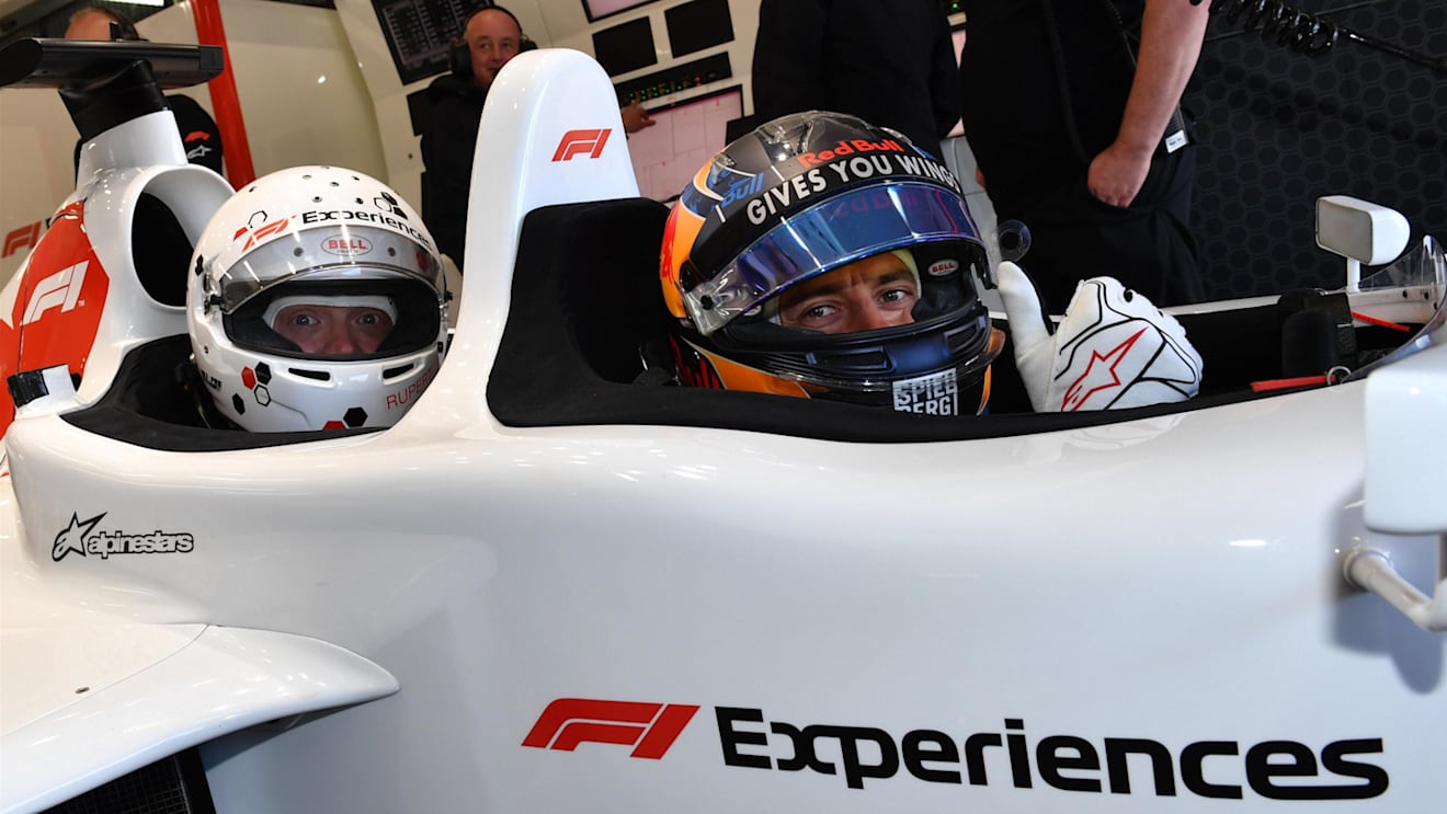 F1 Experiences 2-Seater passenger Rupert Grint (GBR) with Patrick Friesacher (AUT) F1 Experiences 2-Seater driver at Formula One World Championship, Rd5, Spanish Grand Prix, Race, Barcelona, Spain, Sunday 13 May 2018. © Mark Sutton/Sutton Images