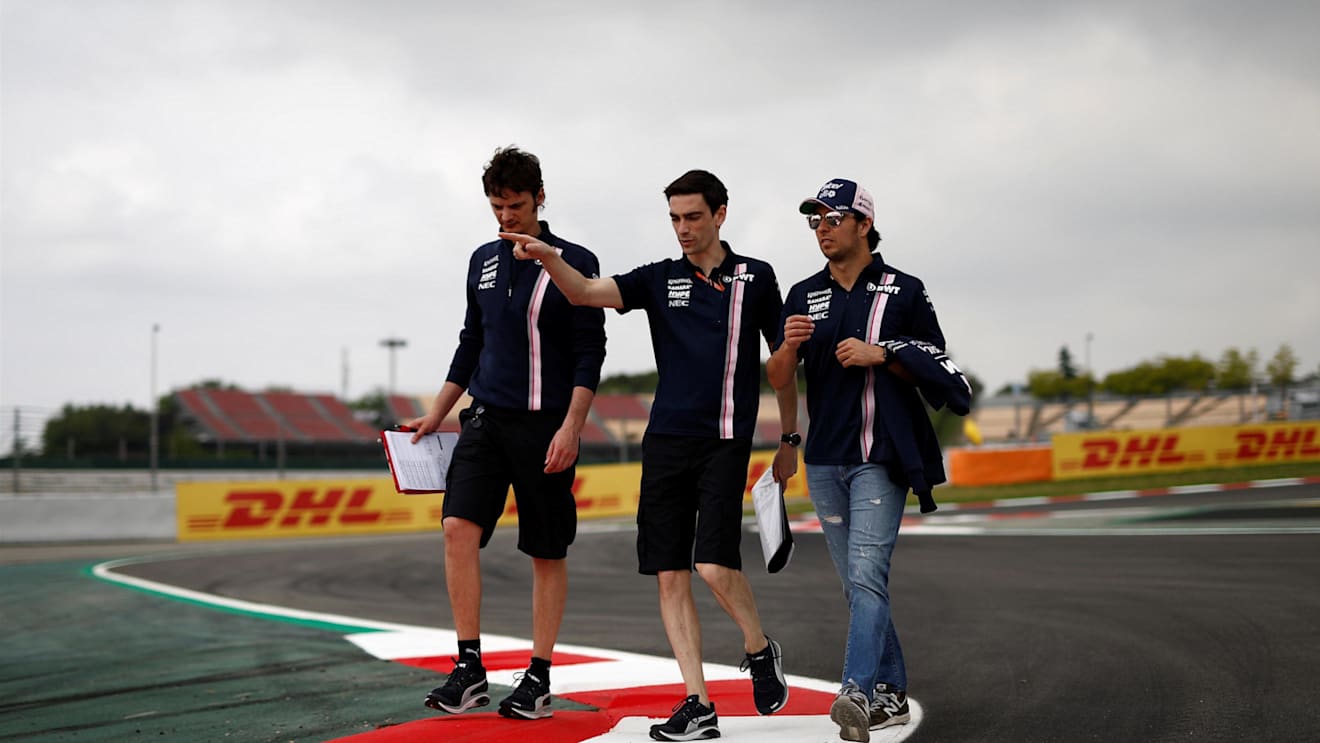 Sergio Perez (MEX) Force India F1 walks the track at Formula One World Championship, Rd5, Spanish Grand Prix, Preparations, Barcelona, Spain, Thursday 10 May 2018. © Mark Sutton/Sutton Images