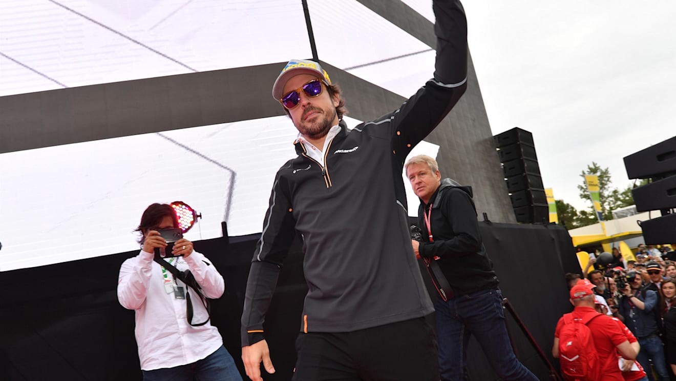 Fernando Alonso (ESP) McLaren on stage at Formula One World Championship, Rd5, Spanish Grand Prix, Preparations, Barcelona, Spain, Thursday 10 May 2018. © Jerry Andre/Sutton Images