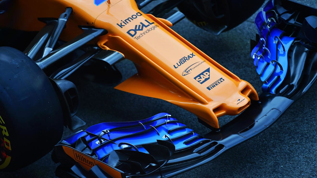 McLaren MCL33 nose and front wing detail at Formula One World Championship, Rd5, Spanish Grand Prix, Preparations, Barcelona, Spain, Thursday 10 May 2018. © Mark Sutton/Sutton Images