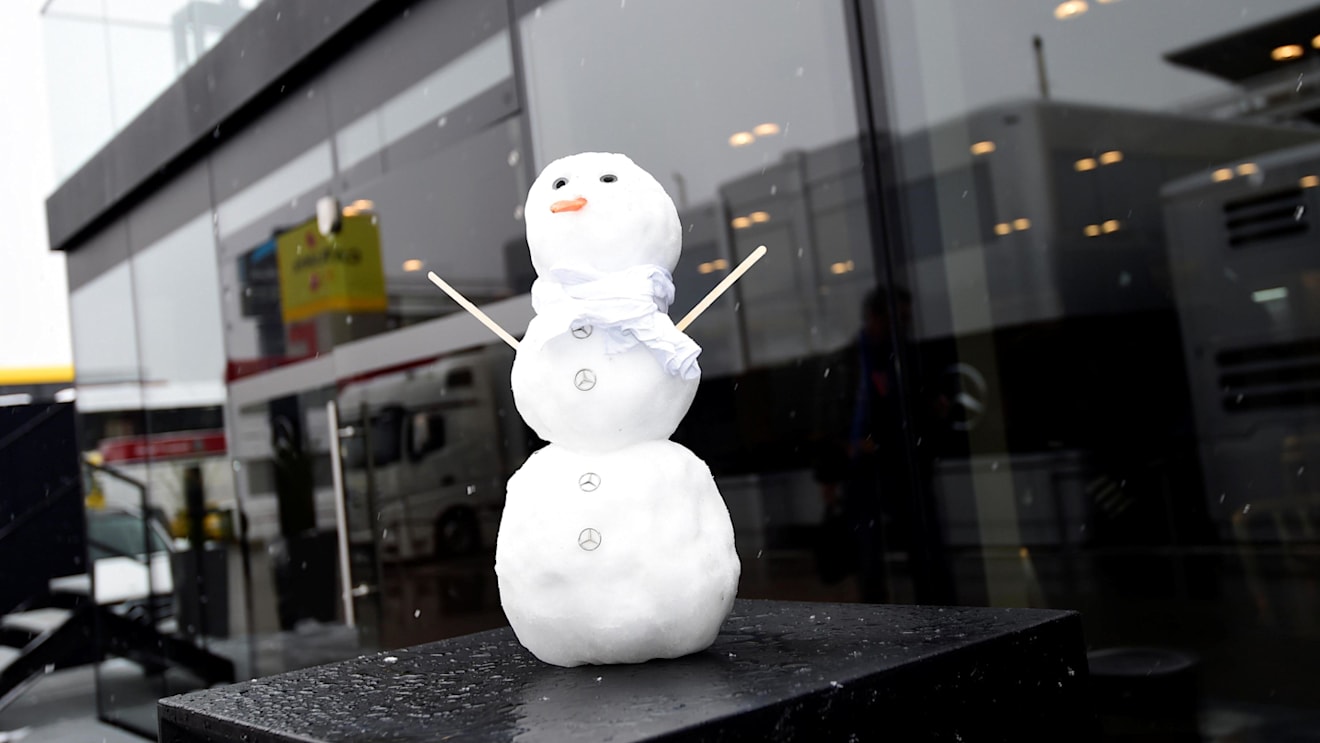 Mercedes AMG F1 snowman at Formula One Testing, Day Three, Barcelona, Spain, 28 February 2018. © Jerry Andre/Sutton Images