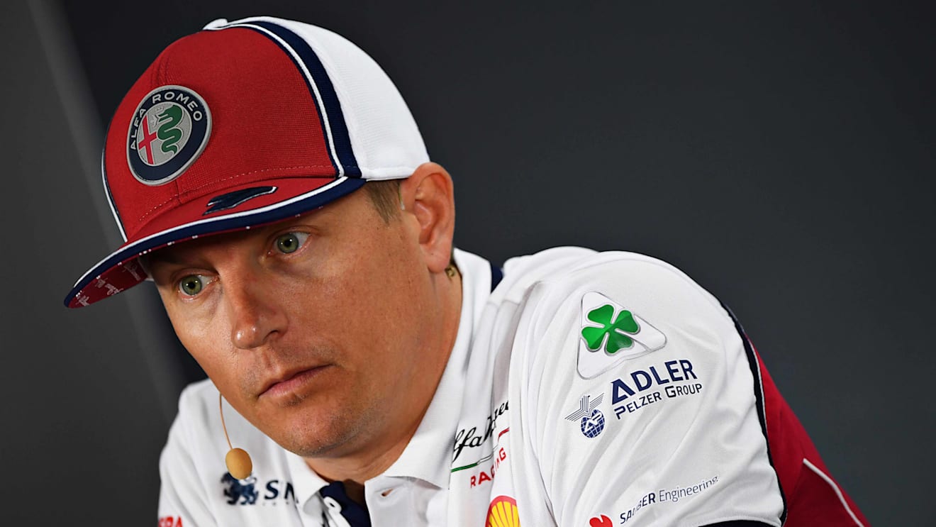 ABU DHABI, UNITED ARAB EMIRATES - NOVEMBER 28: Kimi Raikkonen of Finland and Alfa Romeo Racing talks in the Drivers Press Conference during previews ahead of the F1 Grand Prix of Abu Dhabi at Yas Marina Circuit on November 28, 2019 in Abu Dhabi, United Arab Emirates. (Photo by Clive Mason/Getty Images)