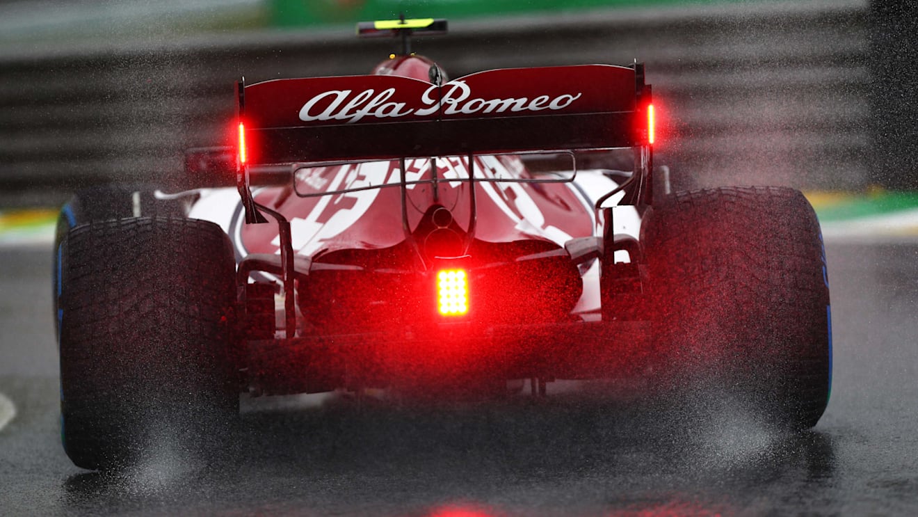 SAO PAULO, BRAZIL - NOVEMBER 15: Antonio Giovinazzi of Italy driving the (99) Alfa Romeo Racing C38 Ferrari on track during practice for the F1 Grand Prix of Brazil at Autodromo Jose Carlos Pace on November 15, 2019 in Sao Paulo, Brazil. (Photo by Dan Istitene/Getty Images)