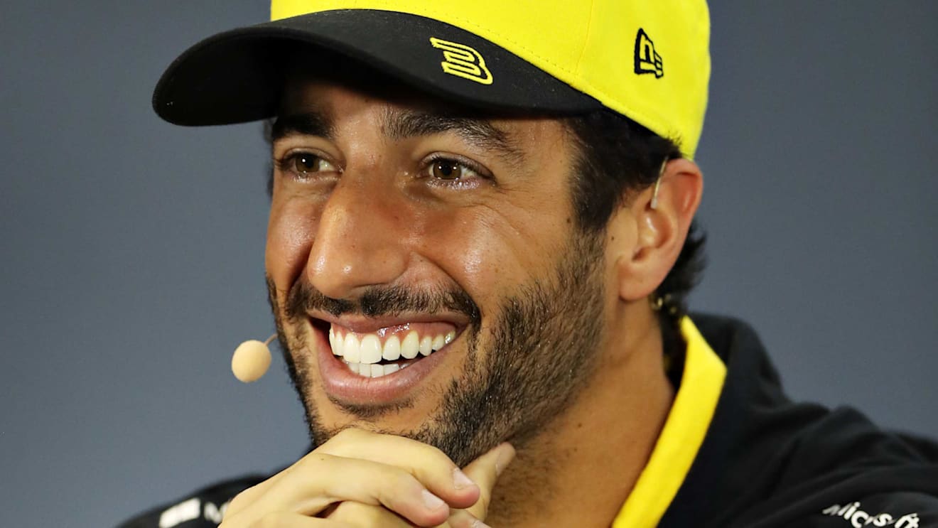 SAO PAULO, BRAZIL - NOVEMBER 14: Daniel Ricciardo of Australia and Renault Sport F1 talks in the Drivers Press Conference during previews ahead of the F1 Grand Prix of Brazil at Autodromo Jose Carlos Pace on November 14, 2019 in Sao Paulo, Brazil. (Photo by Robert Cianflone/Getty Images)
