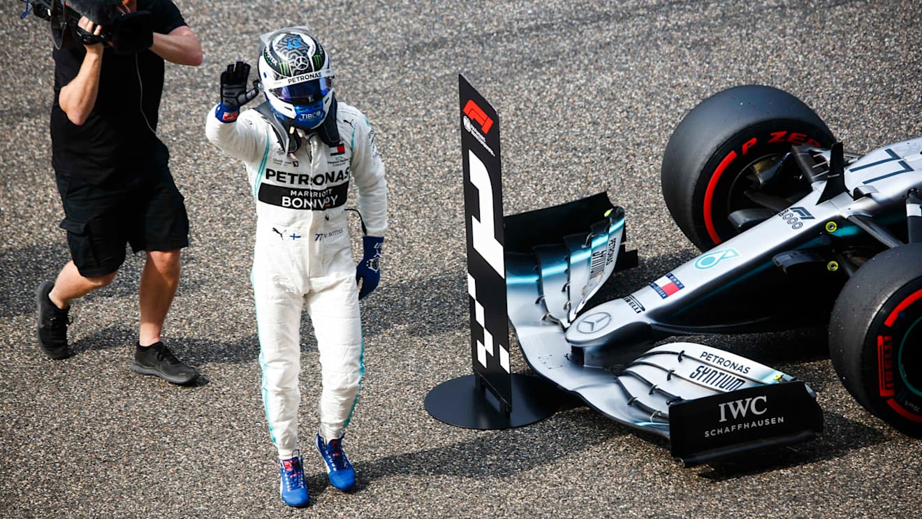 SHANGHAI INTERNATIONAL CIRCUIT, CHINA - APRIL 13: Valtteri Bottas, Mercedes AMG F1, celebrates pole position during the Chinese GP at Shanghai International Circuit on April 13, 2019 in Shanghai International Circuit, China. (Photo by Andy Hone / LAT Images)