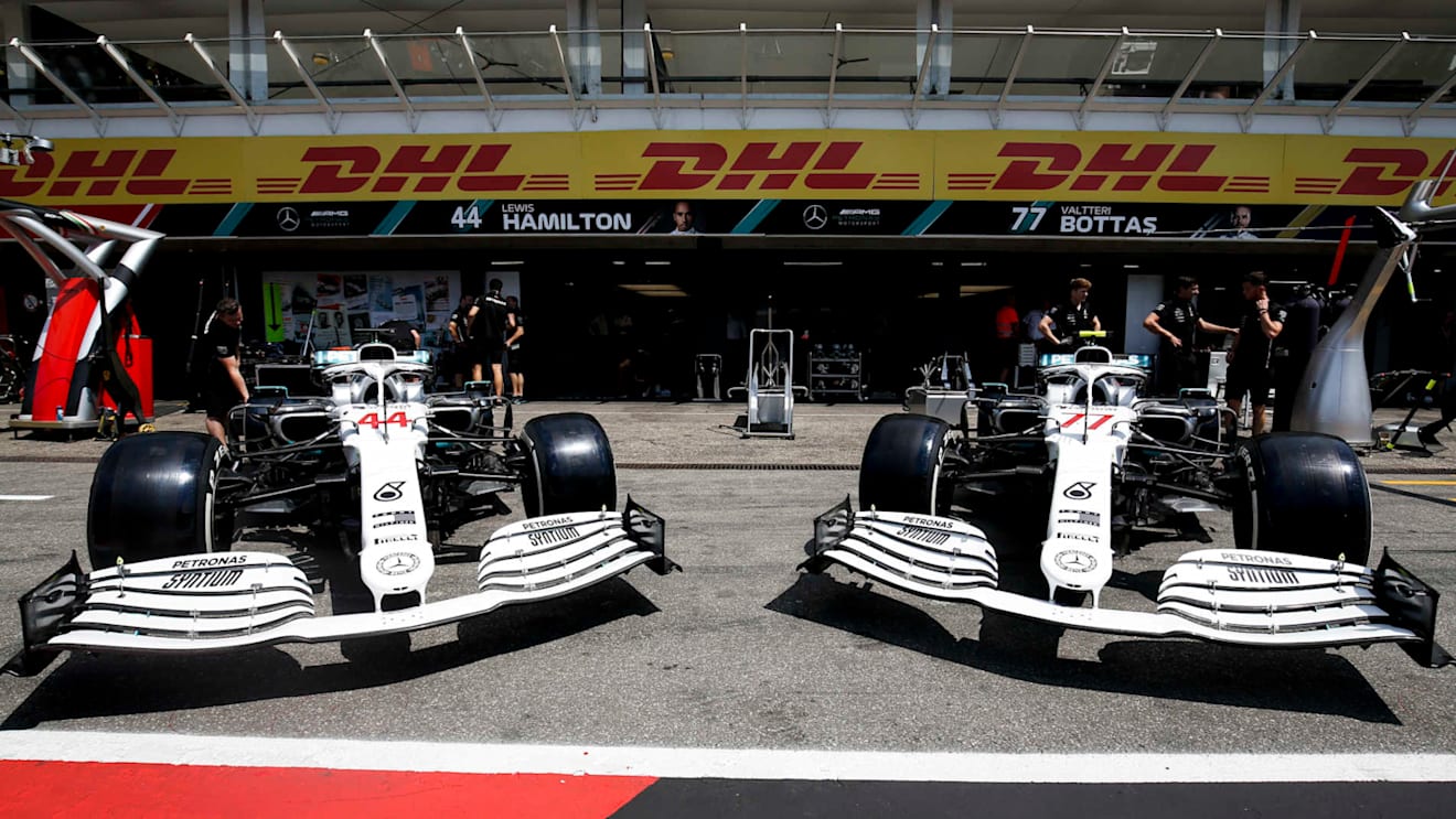 HOCKENHEIMRING, GERMANY - JULY 25: Mercedes AMG F1 W10 with special 125th year in motorsport livery during the German GP at Hockenheimring on July 25, 2019 in Hockenheimring, Germany. (Photo by Joe Portlock / LAT Images)